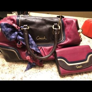 Coach bag with matching wallet